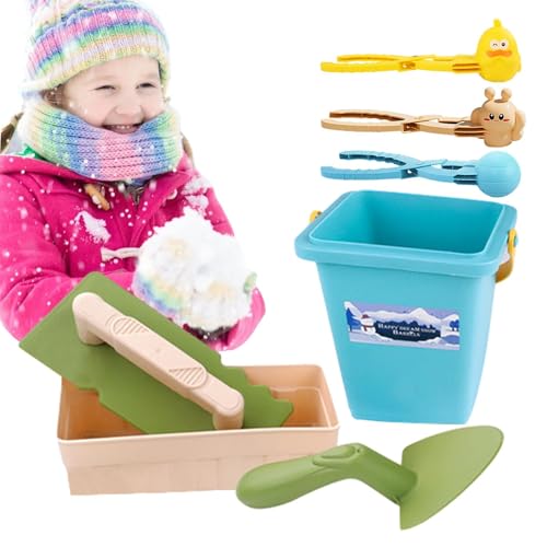 Takluu Winter-Schnee-Formspielzeug, Winter-Schnee-Spielzeug-Set | 7-teiliges Schneeform-Set, Schneeballmacher mit Schaufel und Eimer - Niedliches Schneeball-Maker-Spielzeug, tragbares von Takluu