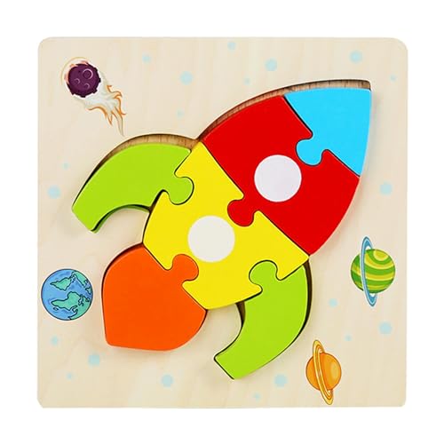 Tier-Puzzle aus Holz – Tierpuzzle aus Holz für Kleinkinder | 3D-Puzzle für Kleinkinder | frühes pädagogisches Puzzlespielzeug für Kinder von 4 bis 6 Jahren von Takluu