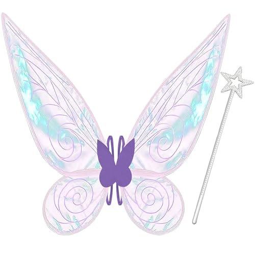 Takmor Feenflügel Erwachsene Feenflügel Kinder, Feen Flügel Damen Erwachsen Winx Club Kostüm Fairy Wings für Karneval Geburtstag Halloween Weihnachten Rollenspiele Comic Con Themed Party (Violett) von Takmor