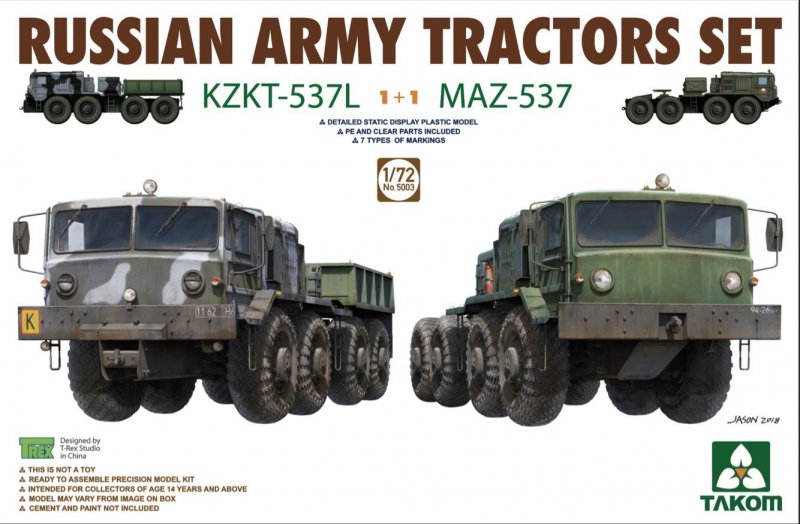 Russian Army Tractors - KZKT-537L & MAZ537 1+1 von Takom