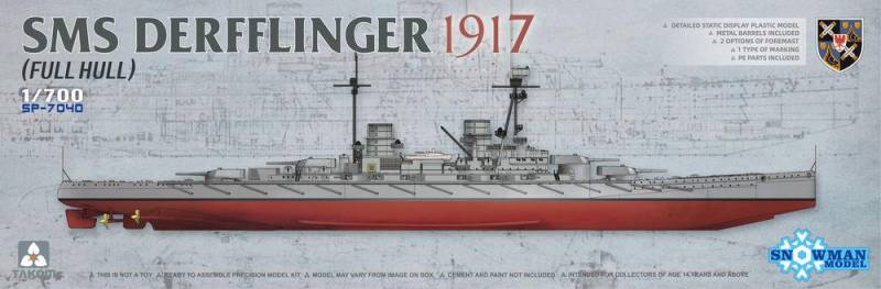 SMS Derfflinger 1917 (Full Hull) w/metal barrels 8pcs von Takom