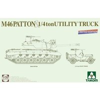 TAKOM 2117X 1:35 MEDIUM  TANK M46  PATTON + 1/4 ton UTILITY TRUCK Limited Edition von Takom