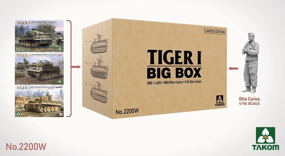 Tiger I Big Box Mid+Late+Mid/Otto Carius + 1/16 Otto Carius (Limited edition) von Takom