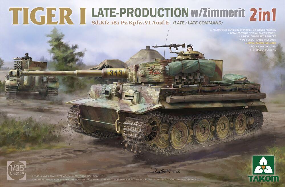 Tiger I Late-Production w/Zimmerit Sd.Kfz.181 Pz.Kpfw.VI Ausf.E Sd.Kfz.181 Pz.Kpfw.VI Ausf.E (Late/Late Command) 2 in 1 von Takom