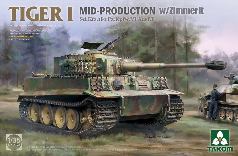 Tiger I Mid-Production w/Zimmerit Sd.Kfz.181 Pz.Kpfw.VI Ausf.E von Takom