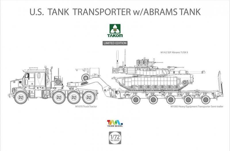 U.S. M1070 & M1000 70 Ton Tank Transporter w/Abrams Tank -  Limited Edition von Takom