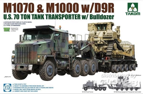 U.S. M1070 & M1000 w/D9R 70 Ton Tank Transporter w/Bulldozer von Takom