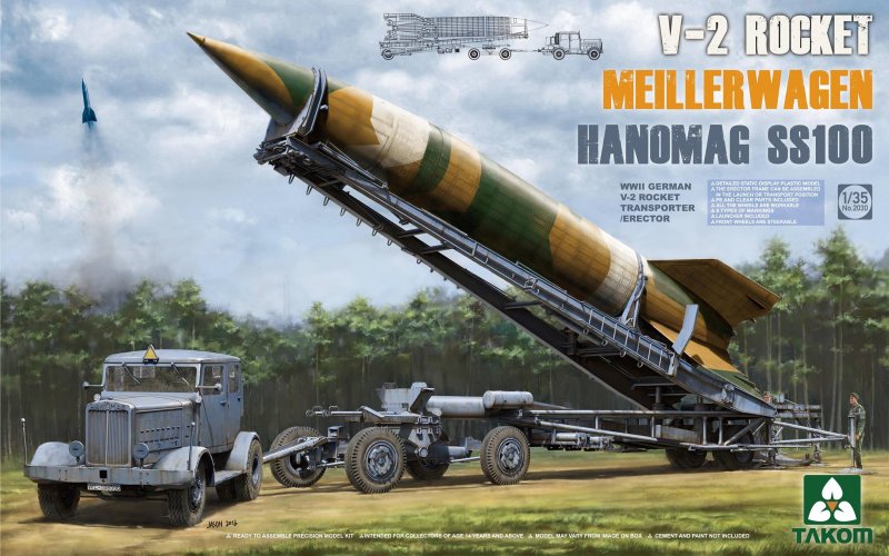 WWII German V-2 Rocket Transporter/Erect Meillerwagen+Hanomag SS100 von Takom