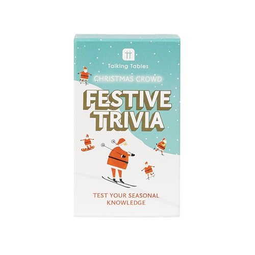 Talking Tables Christmas Festive Trivia Quiz Game, Secret Santa, Question Cards About Holidays, Celebrations, Traditions, Dinner Party, Fun Travel Pocket Games for Kids, Adults, Card Games, Ages 12+ von Talking Tables