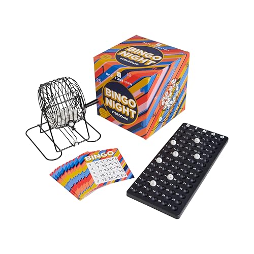 Talking Tables HOST-BINGO-V2 Klassische Bingo Spiel Kit | Host your Own Spiele Nacht | Enthält Metall Bingo Radmaschine | Für Erwachsene, Kinder, Familienspaß, After Dinner, Weihnachten, Geschenk von Talking Tables