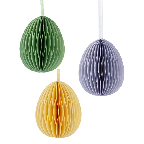 Talking Tables Ostern Waben-Ostereier-Dekorationen – Packung mit 3 Papierkugeln für Baum, in Grün, Gelb und Violett, mittlere Größe Talking Tables Ostern Waben-Ostereier-Dekorationen – Packung mit 3 Papierkugeln für Baum, in Grün, Gelb und Violett, mittlere Größe von Talking Tables
