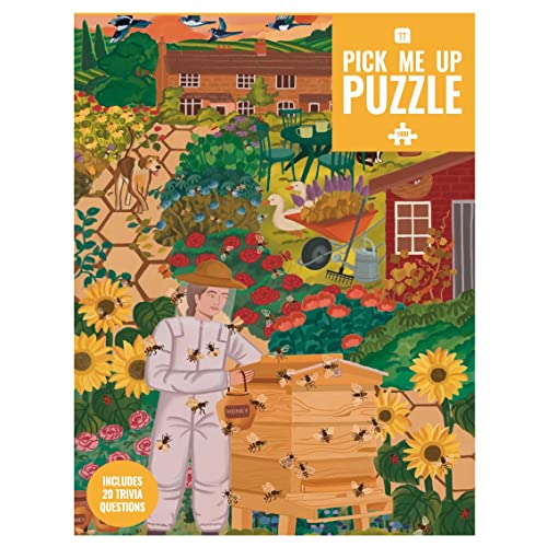 Talking Tables 1000 Teile Bienenpuzzle für Erwachsene mit passendem Poster & Trivia-Blatt | Bienenstock Garten Tier Puzzle | Geschenke für Sie, Ihn, Gelb von Talking Tables