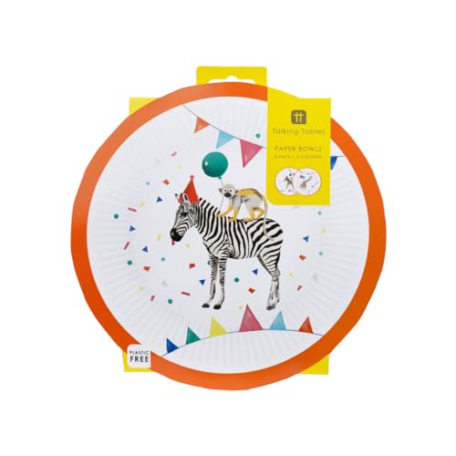 Talking Tables Papierschalen mit Safari-Tiermotiven für Mädchen und Jungen, Geburtstagsparty, Babyparty, Dschungel, Zoo, Madagaskar, umweltfreundlich, recycelbar, Einweg-Partygeschirr für Kinder, 8 Talking Tables Papierschalen mit Safari-Tiermotiven für Mädchen und Jungen, Geburtstagsparty, Babyparty, Dschungel, Zoo, Madagaskar, umweltfreundlich, recycelbar, Einweg-Partygeschirr für Kinder, 8 von Talking Tables