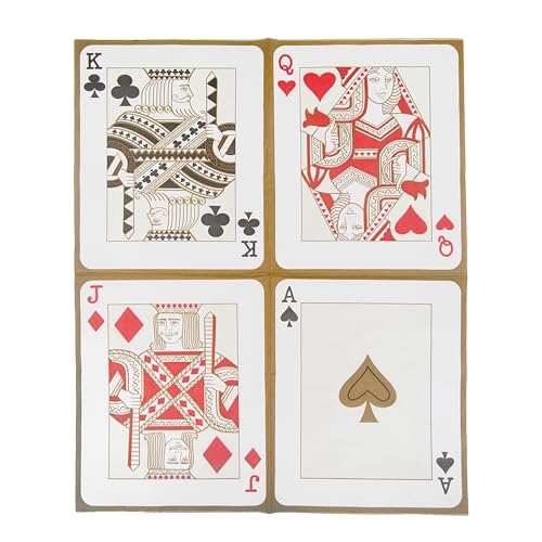 Talking Tables Spielkarten Servietten für Casino Partydekorationen, Spieleabend, Poker | Packung mit 20 goldenen Papierservietten Ass Bube König Königin Alice im Wunderland Kartenspiel, Mittel von Talking Tables