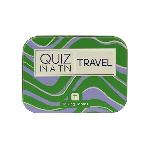 Talking Tables Travel Trivia Quiz Game, Question Cards After Dinner Party, Secret Santa, Present, Fun Travel Pocket Games for Kids, Card Games for Adults, Family Board Game, Gift, Ages 14+ von Talking Tables