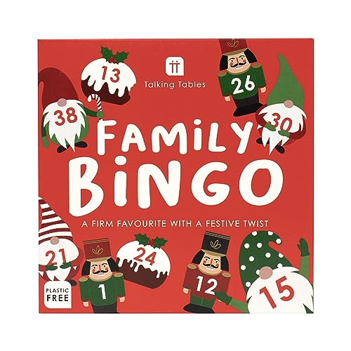 Talking Tables Weihnachts-Bingo-Spiel für die Familie mit einem festlichen Twist, Weihnachtsspaß für Kinder und Erwachsene: Ideale Geschenkidee für Jungen oder Mädchen von Talking Tables