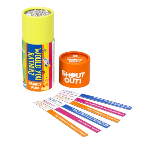 Talking Tables Would You Rather Shout Out Kinder-Reisespiel – tragbares, lustiges Geschenk für Jungen und Mädchen, 160 alberne Szenarien, plastikfrei, l für 2+ Spieler, ab 5 Jahren Talking Tables Would You Rather Shout Out Kinder-Reisespiel – tragbares, lustiges Geschenk für Jungen und Mädchen, 160 alberne Szenarien, plastikfrei, l für 2+ Spieler, ab 5 Jahren von Talking Tables