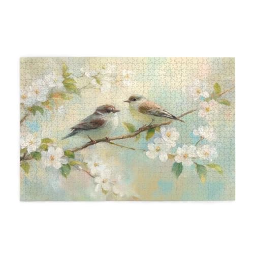 Blume Puzzle 1000 Teile Erwachsene Bird, Puzzles mit Verpackung Box und Poster, Lustig Stress Abbauen Familien Unterhaltungsspiele für Raumdekoration, Kreative Geschenke für Männer/Frauen 1T-44 von Tamalsj