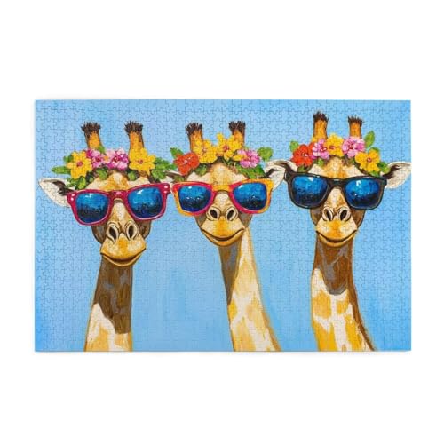 Blume Puzzle 2000 Teile Erwachsene Giraffe, Puzzles mit Verpackung Box und Poster, Lustig Stress Abbauen Familien Unterhaltungsspiele für Raumdekoration, Kreative Geschenke für Männer/Frauen 1T-51 von Tamalsj