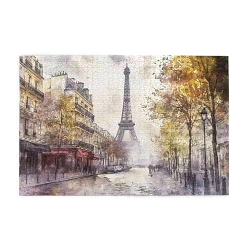 Herbst Puzzle 2000 Teile Erwachsene Paris, Puzzles mit Verpackung Box und Poster, Lustig Stress Abbauen Familien Unterhaltungsspiele für Raumdekoration, Kreative Geschenke für Männer/Frauen 1T-22 von Tamalsj