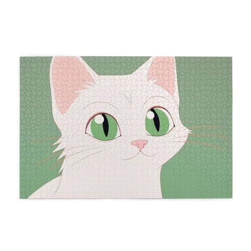 Katze Puzzle 1000 Teile Erwachsene Tier, Puzzles mit Verpackung Box und Poster, Lustig Stress Abbauen Familien Unterhaltungsspiele für Raumdekoration, Kreative Geschenke für Männer/Frauen 1T-15 von Tamalsj