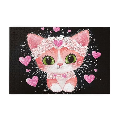 Katze Puzzle 1000 Teile Erwachsene Traum, Puzzles mit Verpackung Box und Poster, Lustig Stress Abbauen Familien Unterhaltungsspiele für Raumdekoration, Kreative Geschenke für Männer/Frauen 1T-100 von Tamalsj