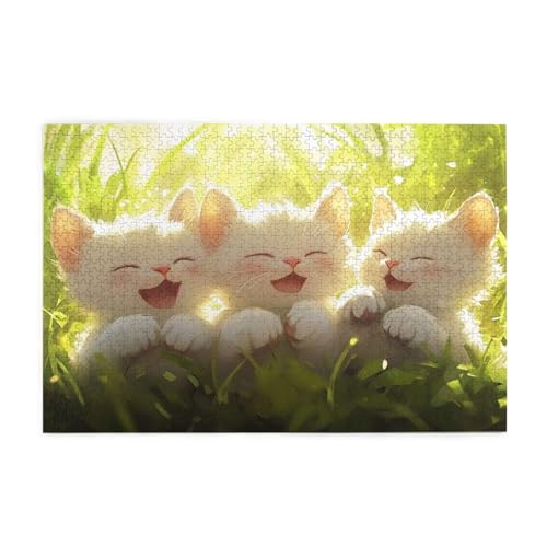 Katze Puzzle 2000 Teile Erwachsene Landschaft, Puzzles mit Verpackung Box und Poster, Lustig Stress Abbauen Familien Unterhaltungsspiele für Raumdekoration, Kreative Geschenke für Männer/Frauen 1T-49 von Tamalsj