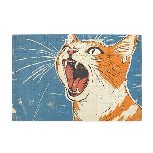 Katze Puzzle 4000 Teile Erwachsene Niedlich, Puzzles mit Verpackung Box und Poster, Lustig Stress Abbauen Familien Unterhaltungsspiele für Raumdekoration, Kreative Geschenke für Männer/Frauen 1T-198 von Tamalsj