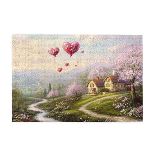 Landschaft Puzzle 1000 Teile Erwachsene Ballon, Puzzles mit Verpackung Box und Poster, Lustig Stress Abbauen Familien Unterhaltungsspiele für Raumdekoration, Kreative Geschenke für Männer/Frauen 1T-27 von Tamalsj