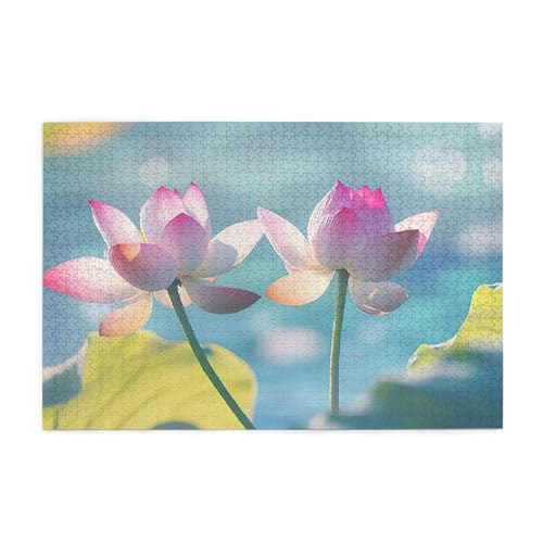 Lotus Puzzle 2000 Teile Erwachsene Landschaft, Puzzles mit Verpackung Box und Poster, Lustig Stress Abbauen Familien Unterhaltungsspiele für Raumdekoration, Kreative Geschenke für Männer/Frauen 1T-28 von Tamalsj