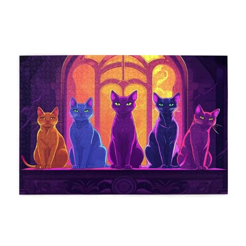 Puzzle 1500 Teile Bunt, Katze Holz XXL Puzzle Erwachsene mit Schachtel und Poster, Schwierige, Herausfordernde und Interessant Spiele für Anfänger, Geschenke für Männer/Frauen Wohndekoration 1T-706 Puzzle 1500 Teile Bunt, Katze Holz XXL Puzzle Erwachsene mit Schachtel und Poster, Schwierige, Herausfordernde und Interessant Spiele für Anfänger, Geschenke für Männer/Frauen Wohndekoration 1T-706 von Tamalsj