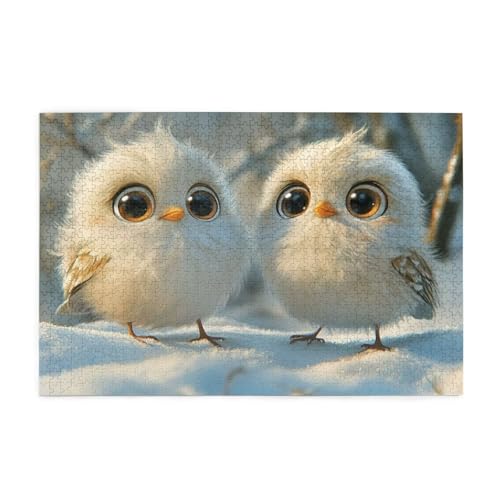 Puzzle 1500 Teile Winter, Bird Holz XXL Puzzle Erwachsene mit Schachtel und Poster, Schwierige, Herausfordernde und Interessant Spiele für Anfänger, Geschenke für Männer/Frauen Wohndekoration 1T-33 von Tamalsj