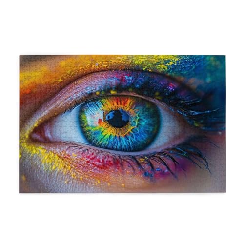 Puzzle 3000 Teile Farbe, Auge Holz XXL Puzzle Erwachsene mit Schachtel und Poster, Schwierige, Herausfordernde und Interessant Spiele für Anfänger, Geschenke für Männer/Frauen Wohndekoration 1T-270 von Tamalsj