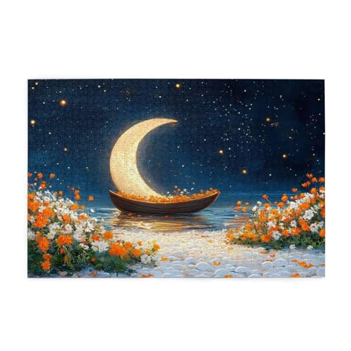 Puzzle 3000 Teile Mond, Blume Holz XXL Puzzle Erwachsene mit Schachtel und Poster, Schwierige, Herausfordernde und Interessant Spiele für Anfänger, Geschenke für Männer/Frauen Wohndekoration 1T-63 von Tamalsj