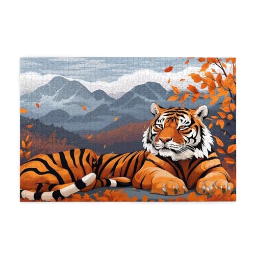 Puzzle 3000 Teile Tiger, Herbst Holz XXL Puzzle Erwachsene mit Schachtel und Poster, Schwierige, Herausfordernde und Interessant Spiele für Anfänger, Geschenke für Männer/Frauen Wohndekoration 1T-1846 Puzzle 3000 Teile Tiger, Herbst Holz XXL Puzzle Erwachsene mit Schachtel und Poster, Schwierige, Herausfordernde und Interessant Spiele für Anfänger, Geschenke für Männer/Frauen Wohndekoration 1T-1846 von Tamalsj