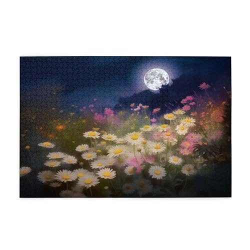 Puzzle 5000 Teile Blume, Mond Holz XXL Puzzle Erwachsene mit Schachtel und Poster, Schwierige, Herausfordernde und Interessant Spiele für Anfänger, Geschenke für Männer/Frauen Wohndekoration 1T-66 von Tamalsj