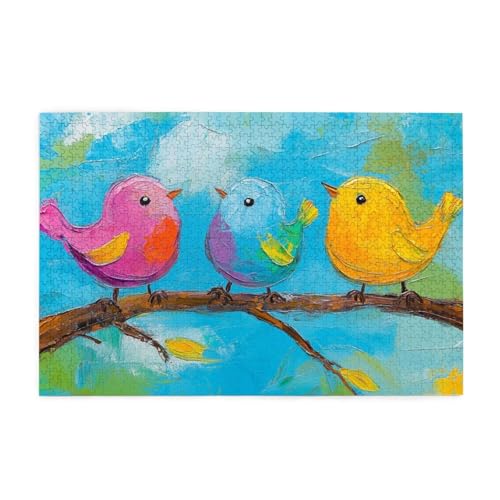 Puzzle 5000 Teile Bunt, Bird Holz XXL Puzzle Erwachsene mit Schachtel und Poster, Schwierige, Herausfordernde und Interessant Spiele für Anfänger, Geschenke für Männer/Frauen Wohndekoration 1T-53 von Tamalsj