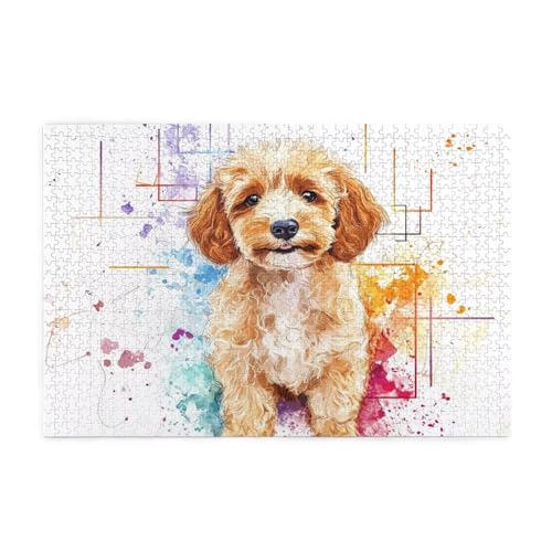 Puzzle 5000 Teile Farbe, Hund Holz XXL Puzzle Erwachsene mit Schachtel und Poster, Schwierige, Herausfordernde und Interessant Spiele für Anfänger, Geschenke für Männer/Frauen Wohndekoration 1T-127 von Tamalsj