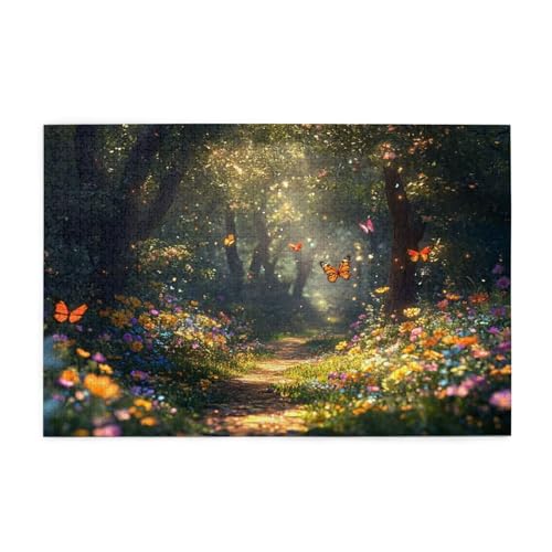 Puzzle 5000 Teile Schmetterling, Landschaft Holz XXL Puzzle Erwachsene mit Schachtel und Poster, Schwierige, Herausfordernde und Interessant Spiele für Anfänger, Frauen Wohndekoration Geschenke 1T-107 von Tamalsj