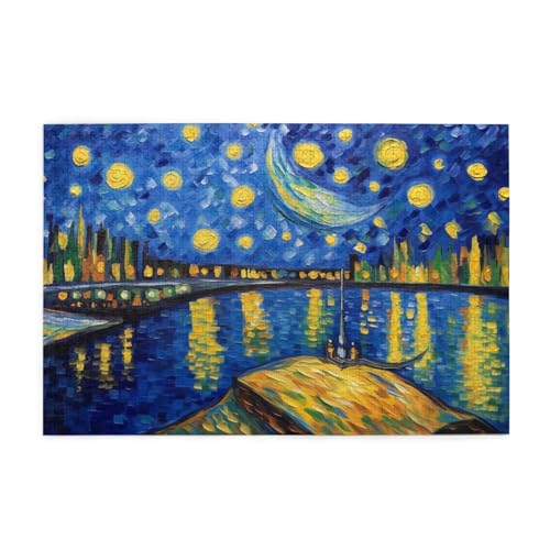 Sternenhimmel Puzzle 2000 Teile Erwachsene Mond, Puzzles mit Verpackung Box und Poster, Lustig Stress Abbauen Familien Unterhaltungsspiele, Kreative Geschenke für Männer/Frauen Raumdekoration 1T-70 von Tamalsj