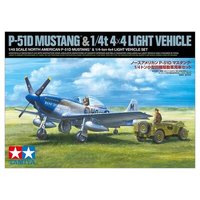 TAMIYA 300025205 1:48 US P-51D Mustang & 4x4 Leichtes Fahrzeug von Tamiya