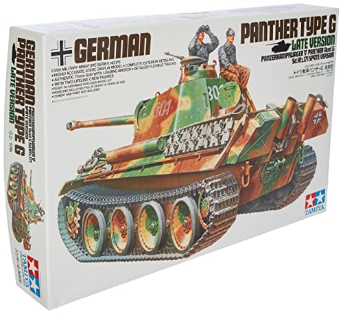 TAMIYA 300035176 300035176-1:35 Dt. SdKfz.171 Panther G Späte A.(2), originalgetreue Nachbildung, Plastik Bausatz, Basteln, Modellbausatz, Zusammenbauen, unlackiert, Grün, Braun von TAMIYA