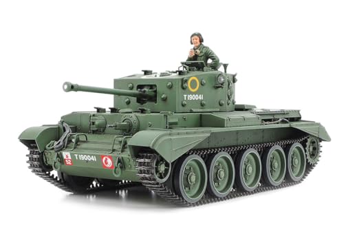 Tamiya 300035221-1:35 WWII Britische Panzer Cromwell Mk.IV Cruiser (1),originalgetreue Nachbildung, Plastik Bausatz, Basteln, Modellbausatz, Zusammenbauen, unlackiert, grün von TAMIYA