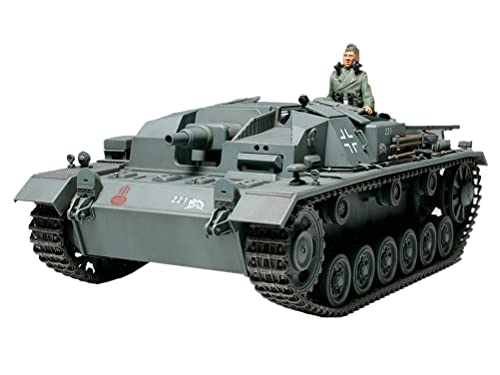 Tamiya 300035281 German Sturmgeschutz III AUSF. B 300035281-1:35 WWII Deutsche (1),originalgetreue Nachbildung, Plastik Bausatz, Basteln, Modellbausatz, Zusammenbauen, unlackiert, Mehrfarbig, Medium von TAMIYA