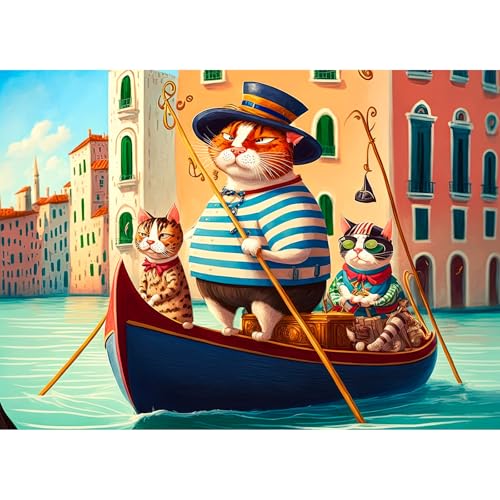 Puzzle 500 Teile für Erwachsene und Kinder, Impossible Game, Puzzles-Geschenk, Clevere Rätsel, Puzzles Farbenfrohes, Puzzle mit Seemann Katze-Motiv Puzzle 500 Teile für Erwachsene und Kinder, Impossible Game, Puzzles-Geschenk, Clevere Rätsel, Puzzles Farbenfrohes, Puzzle mit Seemann Katze-Motiv von TangComplete