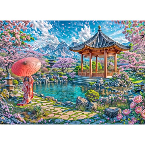 TangComplete Puzzle 1000 Teile für Erwachsene und Kinder, Impossible Game, Puzzles-Geschenk, Clevere Rätsel, Puzzles Farbenfrohes, Puzzle mit Sakura Tempel-Motiv TangComplete Puzzle 1000 Teile für Erwachsene und Kinder, Impossible Game, Puzzles-Geschenk, Clevere Rätsel, Puzzles Farbenfrohes, Puzzle mit Sakura Tempel-Motiv von TangComplete