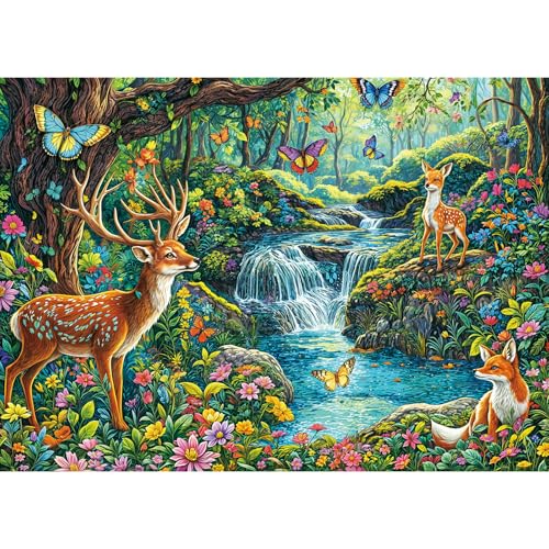 TangComplete Puzzle 1000 Teile für Erwachsene und Kinder, Impossible Game, Puzzles-Geschenk, Clevere Rätsel, Puzzles Farbenfrohes, Puzzle mit Waldbach-Motiv TangComplete Puzzle 1000 Teile für Erwachsene und Kinder, Impossible Game, Puzzles-Geschenk, Clevere Rätsel, Puzzles Farbenfrohes, Puzzle mit Waldbach-Motiv von TangComplete
