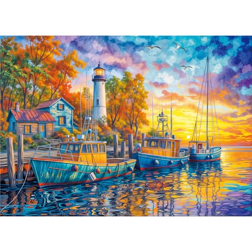 TangComplete - Puzzle 1000 Teile für Erwachsene und Kinder, Unmögliche Herausforderung, Puzzles-Geschenk, Clevere Rätsel, Puzzles Farbenfrohes, Puzzle mit Sonnenaufgangshafen-Motiv TangComplete - Puzzle 1000 Teile für Erwachsene und Kinder, Unmögliche Herausforderung, Puzzles-Geschenk, Clevere Rätsel, Puzzles Farbenfrohes, Puzzle mit Sonnenaufgangshafen-Motiv von TangComplete