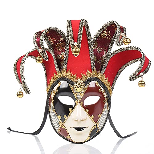 TangDao Venezianische Maske Männer Karnevalsmaske Frauen Maskerade Gesichtsmaske Geeignet für Halloween-Party-Karneval (Stil 1, Rot) von TangDao