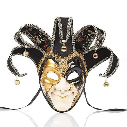 TangDao Venezianische Maske Männer Karnevalsmaske Frauen Maskerade Gesichtsmaske Geeignet für Halloween-Party-Karneval (Stil 1, Schwarz) von TangDao